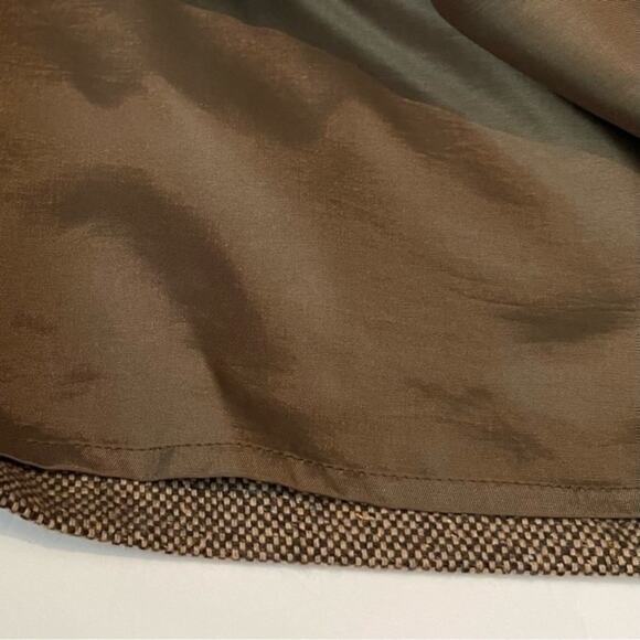 LOFT Brown Tan Wool Silk Blend Tweed Academia Skirt NWOT Size 12 - Picture 5 of 8